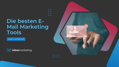 Ein Banner mit dem Schriftzug „Die besten E-Mail Marketing Tools“ 