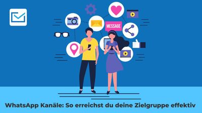 Ein Mann und eine Frau nutzen am Handy WhatsApp Kanäle
