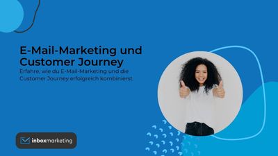 Ein Banner mit einer jungen, glücklichen Frau zum Thema E-Mail-Marketing und Customer Journey