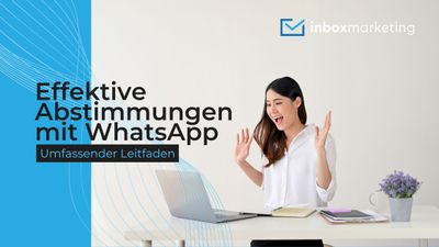 Eine junge Frau sitzt vor einem Laptop und führt eine Abstimmung mithilfe von WhatsApp durch.