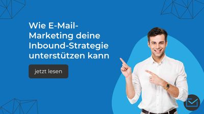 Ein Blogbanner zu dem Thema wie E-Mail-Marketing deine Inbound-Strategie verbessern kann