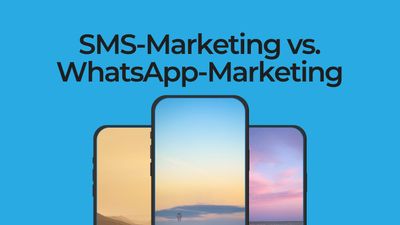 3 Handys mit dem Schriftzug „MS-Marketing vs. WhatsApp-Marketing“ darüber